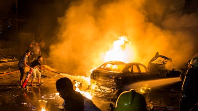 The aftermath of a 2019 blast outside the National Cancer Institute in Cairo, Egypt, that was blamed on the Hasm terrorist group. EPA