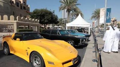 More than 200 classic cars from the past 100 years are on display at the fifth Emirates Classic Car Festival in Dubai. Jeffrey E Biteng / The National
