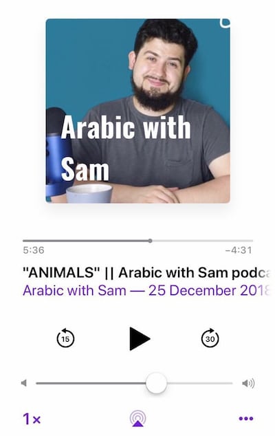 Sam guides learners though Arabic lessons in his Arabic With Sam podcast.