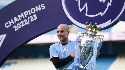 Manchester City manager Pep Guardiola has warned his players not to become complacent after they clinched their their Premier League title in a row. Getty
