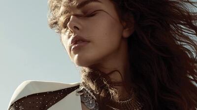 Lone star: Gown, Dh41,500, Louis Vuitton. Necklaces, Dh200 each, Statement by Nisha