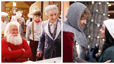 The Santa Clause 3: The Escape Clause, left, and The Knight Before Christmas have been named among the worst Christmas films of all time. Photos: Walt Disney Pictures, Netflix