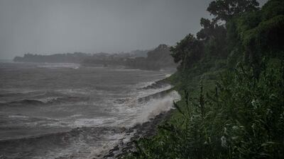 High waves hit the coastline as the typhoon approaches Izumi, Kagoshima prefecture. AFP