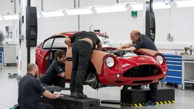 Aston Martin Works in Newport Pagnell where 10 DB4 GT Zagato Continuation models are now in production. Courtesy Aston Martin