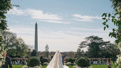 Ms Biden's wedding gown was designed by Ralph Lauren. Photo: Corbin Gurkin