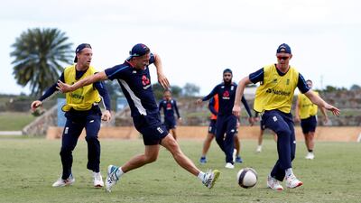 Joe Denly, second from right, will replace Keaton Jennings, right, in England's top order. Paul Childs / Reuters