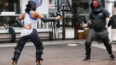 Josephine Kabambi, 32 from the US, recently joined The Swords Fencing Club in Abu Dhabi. All pictures by Khushnum Bhandari / The National