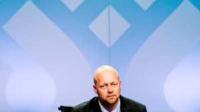 Yngve Slyngstad, Chief Executive Officer of Norges Bank Investment Management (NBIM), gives a press conference to present 2009 first quarter results of the Norwegian Government Pension Fund - Global in Oslo on May 20, 2009.