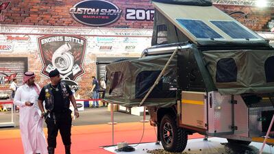 Exhibits at the International Motor Show Abu Dhabi and Custom Show Emirates at Abu Dhabi National Exhibition Centre. Delores Johnson / The National