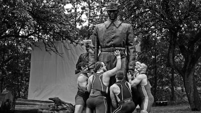 Christian Jankowski’s video Heavy Weight History. Courtesy Green Art Gallery