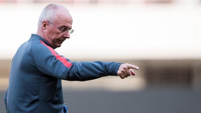 Sven Goran Eriksson shown on Saturday conducting a training session with his Chinese Super League club Shanghai East Asia. Johannes Eisele / AFP / April 18, 2015