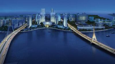 An artist’s rendering of the completed Sowwah Island project.