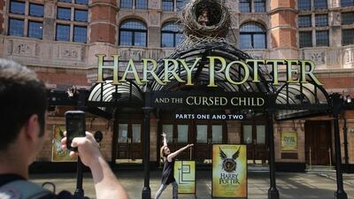 The Palace Theatre promotes its new show Harry Potter and the Cursed Child in London. Daniel Leal-Olivas / AFP