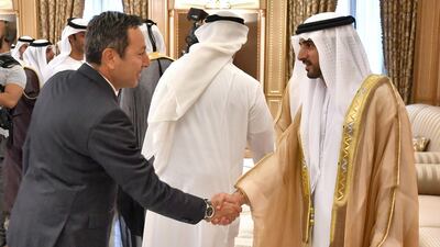 Sheikh Hamdan greets guests.