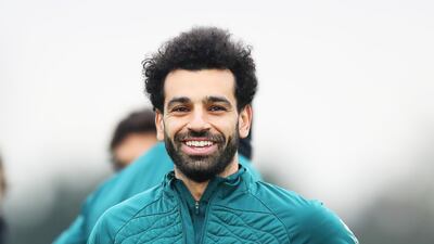 Mohamed Salah trains. Getty