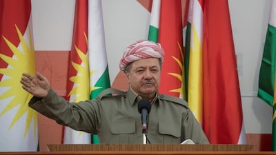 Kurdish President Masoud Barzani addresses a rally on September 22, 2017 in Erbil for the referendum on independence for Kurdistan, which is due to take place on Monday, September 25, despite strong objections from Iraq, neighbouring countries, the US and the UN. Chris McGrath/Getty Images)