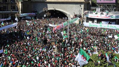 Crowds gather for a protest to demand the resignation of President Abdelaziz Bouteflika, in Algiers. Reuters//Ramzi Boudina