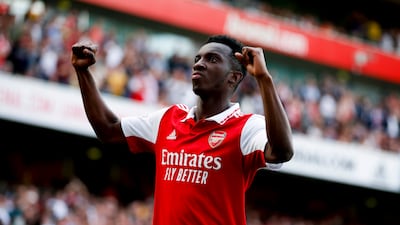 Eddie Nketiah scored 10 goals in all competitions for Arsenal last season. AP