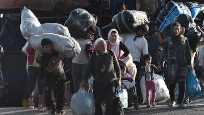 Hundreds of migrants arrive from the Greek island of Lesbos in the port of Thessaloniki. Another 700 migrants are due to be transferred later Monday, under a decision taken by the Greek government at an emergency meeting Saturday.The UN High Commissioner for Refugees said that the island of Lesbos was sheltering nearly 11,000 people at the end of August -- four times its capacity. In August alone, more than 3,000 people had arrived there, said the agency. AFP