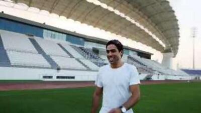 Andre Dias talks a walk on the pitch at Al Ain's Stadium, after completing his move from Al Wasl.