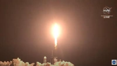 This video grab image courtesy of NASA TV shows liftoff of the SpaceX Crew-2 mission on April 23, 2021, at NASA's Kennedy Space Center in Florida. Nasa TV / AFP