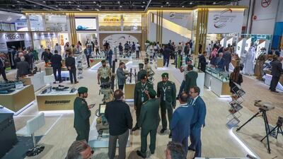 Visitors at the Atrium show area at Idex. Victor Besa/The National