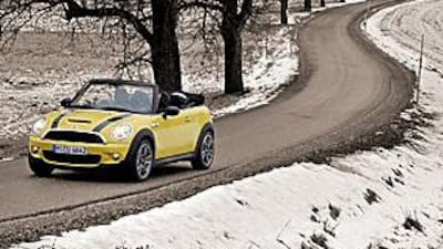 Mini chose the unusual surroundings of Austria in the middle of winter to launch its new cabriolet, complete with fashionable black alloys.