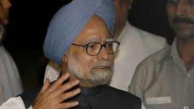 Manmohan Singh, the Indian prime minister, speaks to the media in New Delhi yesterday after the ruling coalition won the confidence vote.