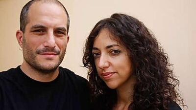 Adam Shapiro and Huwaida Arraf from the Free Gaza Movement during their visit to Dubai.