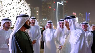 Sheikh Mohammed bin Rashid, Vice President and Ruler of Dubai, at the Ramadan event at the Museum of the Future.
