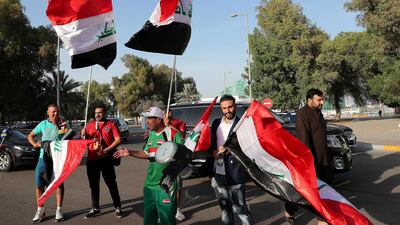 Iraq fans outside Zayed Sports City Stadium in Abu Dhabi ahead of their Asian Cup opener against Vietnam. Iraq won 3-2.