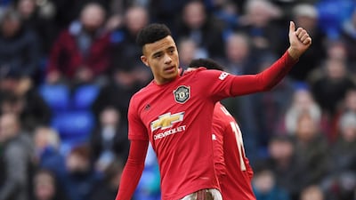 Mason Greenwood celebrates his goal. Getty