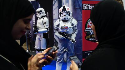 Stormtrooper cosplayers attend the Middle East Film & Comic Con. AFP
