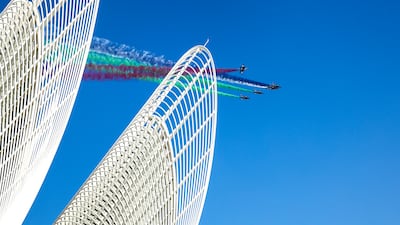 A flypast by the United Arab Emirates Air Force. Victor Besa / The National