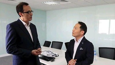 Azmi Yafi, the chief operating officer Mena at Cheil Worldwide, left, and Keesoo Kim, the company's chief executive Mena. Satish Kumar / The National