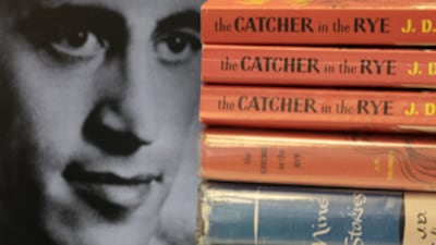 Copies of J.D. Salinger's classic novel "The Catcher in the Rye" as well as his volume of short stories called "Nine Stories" are seen at the Orange Public Library in Orange Village, Ohio. Salinger died of natural causes on Wednesday.