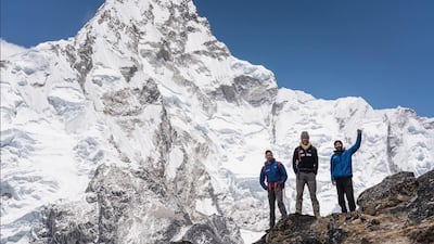 Ben Fogle (centre) with his guide. Instagram @benfogle