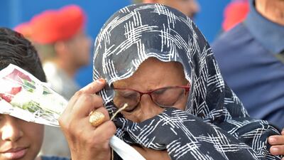 Tears on arrival in Jeddah following the rescue operation. AFP