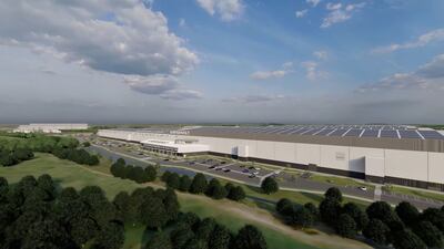 Undated artist impression issued by Britishvolt of their full scale UK battery gigaplant in Northumberland. PA