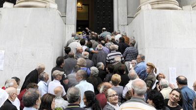 The Greek finance ministry said 850 bank branches opened on Wednesday where pensioners would be the only customers. Alexandros Avramidis / Reuters