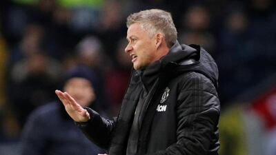 Manchester United manager Ole Gunnar Solskjaer reacts. Reuters