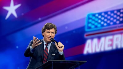 Tucker Carlson at a conservative event in Phoenix, Arizona, on December 18. Reuters