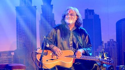 Pandit Vishwamohan Bhatt at Global Fusion 2014. credit: courtesy Global Fusion