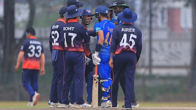 Tempers fray during the match between Nepal and UAE