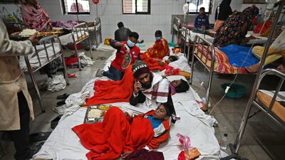 Survivors of the ferry fire at a government medical hospital in Barishal, Bangladesh. AP Photo