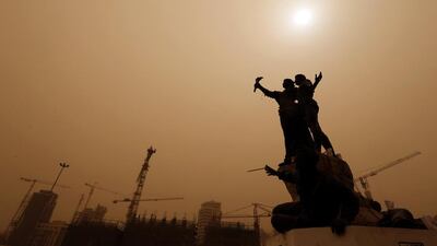A bronze statue in central Beirut. Joseph Eid / AFP Photo