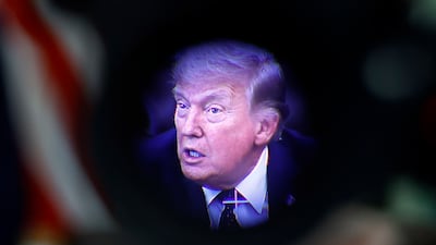US President Donald Trump speaking to journalists in the Oval Office on Thursday. EPA
