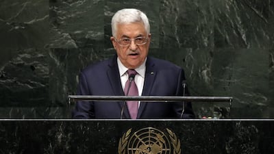 Mahmoud Abbas addresses the 69th session of the United Nations General Assembly on September 26. Richard Drew / AP Photo