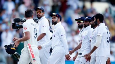 England's James Anderson argues with Virat Kohli at Lord's in 2021. Reuters