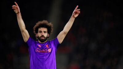 Mohamed Salah celebrates his goal against Southampton. Action Images via Reuters